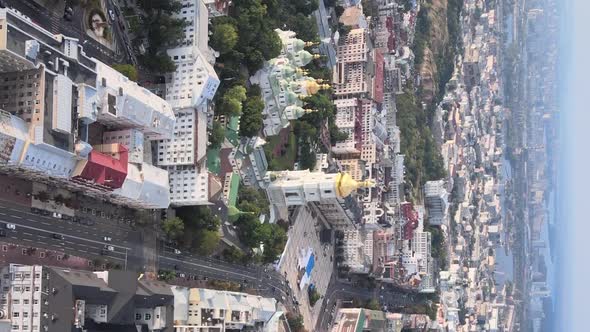 Vertical Video  Kyiv Ukraine Aerial View of the City alt