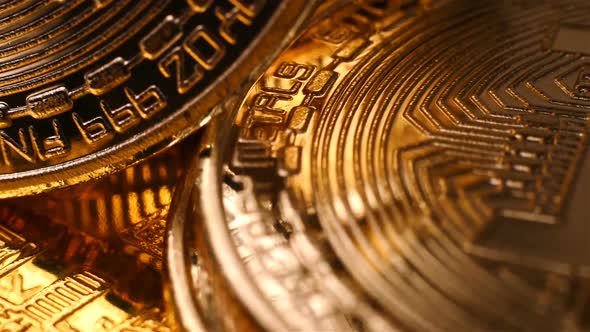 Golden Bitcoin Coin Crypto Currency