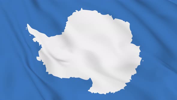 Antarctica flag seamless closeup waving animation. Vd 1983