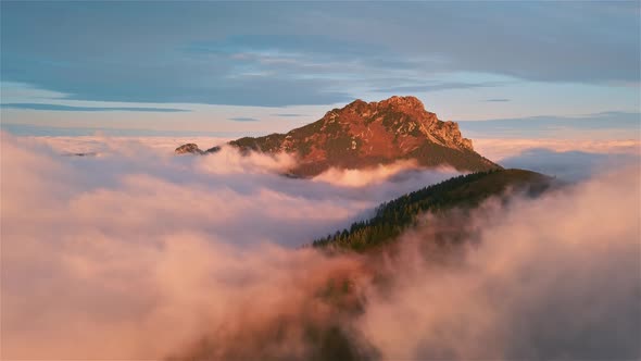 Misty Mountain Hidden in Foggy Clouds alt