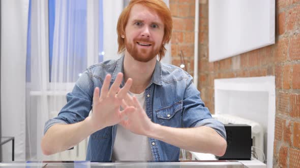 Redhead Beard Man, Disliking and Rejecting Offer alt