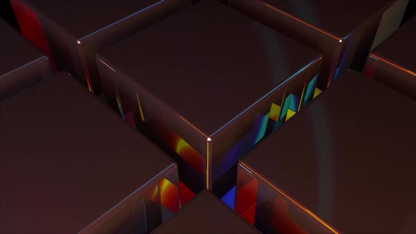 Cubes Reflecting Neon Light alt