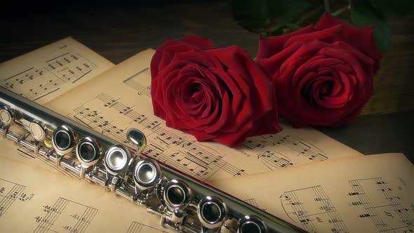 flute with rose