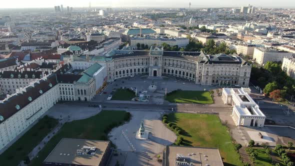 Aerial view of The Hofburg Palace in Vienna, Austria, Europe, Stock Footage