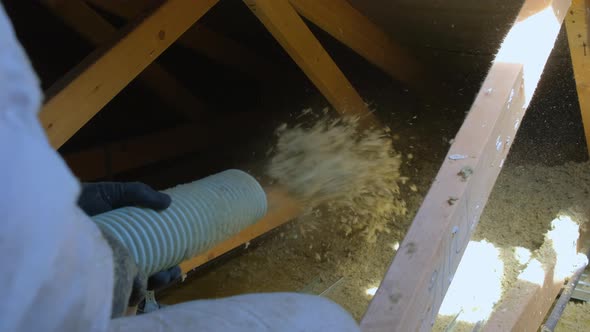 Thermal Insulation of House with Mineral Wool in Granules alt