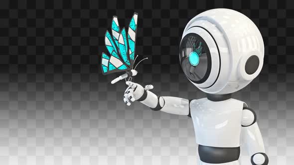 Robot Looks At The Robot Butterfly alt