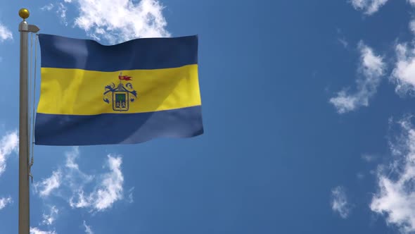 Guadalajara City Flag (Mexico) On Flagpole alt