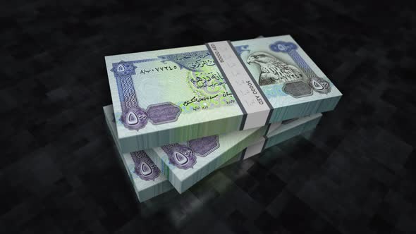 Arab Emirates Dirhams money banknote pile packs alt