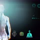 medical Interface, analysis of Human Male Anatomy on Futuristic Screen  3D render - VideoHive Item for Sale