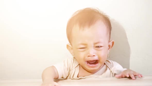 asian baby crying
