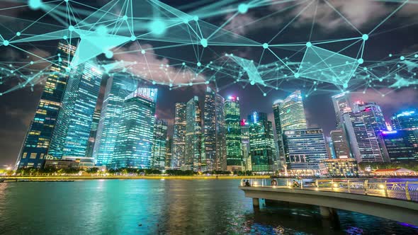 Imaginative Visual Smart Digital City with Globalization Abstract Graphic Showing Connection Network alt