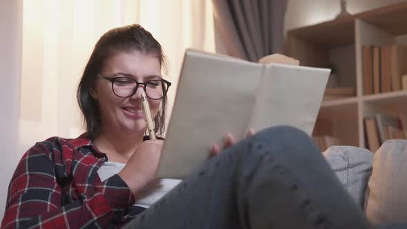 Studying Student Homework Joy Reading Woman Home alt