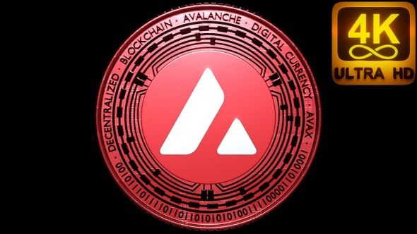 Avax Avalanche Crypto. A 3D Coin Rotating With Alpha Channel. Fastest Smart Contracts Platform alt