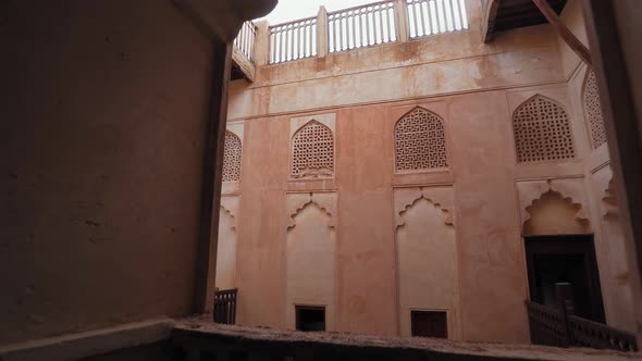 Courtyard of Jabreen Castle in Oman alt