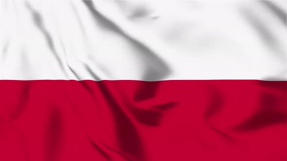 4K Poland Flag - Loopable