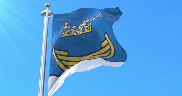 Flag of Helsinki Capital City, Finland alt