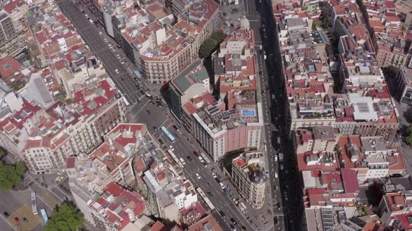 Barcelona City Streets with Vehicles in the Summer alt