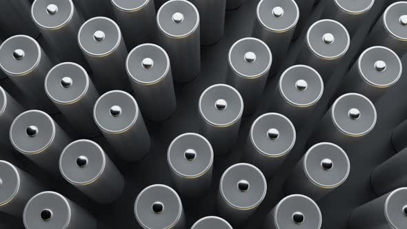 Cells of a lithium-ion battery of the size of 18650. alt