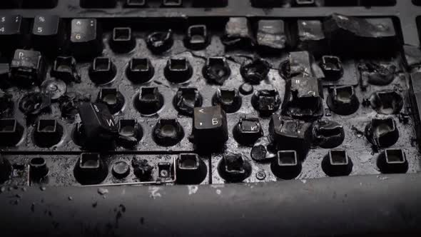 Broken Keyboard On The Computer Desk, Stock Footage | VideoHive