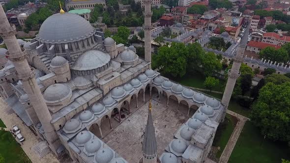 Suleymaniye Mosque Couryard Aerial