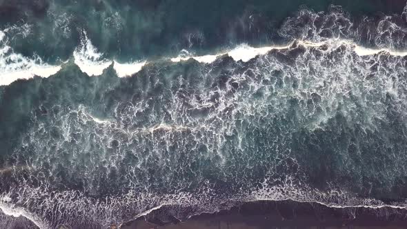 Drone fly over the sea wave alt