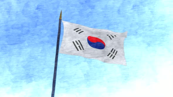 Korea Flag Stop Motion