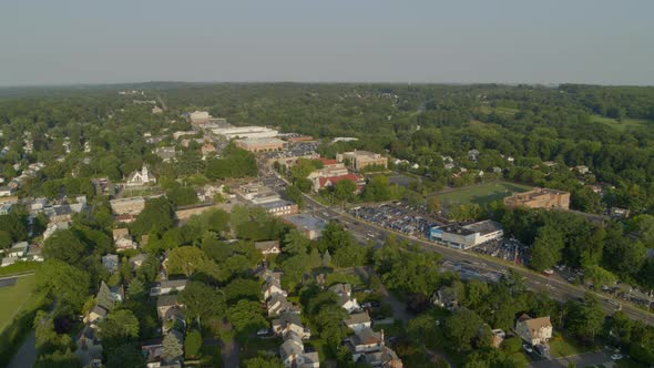 Forward Aerial of Manhasset a Small Town on the North Shore of Long Island alt