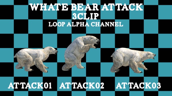 White Polarbear 3Clip Loop