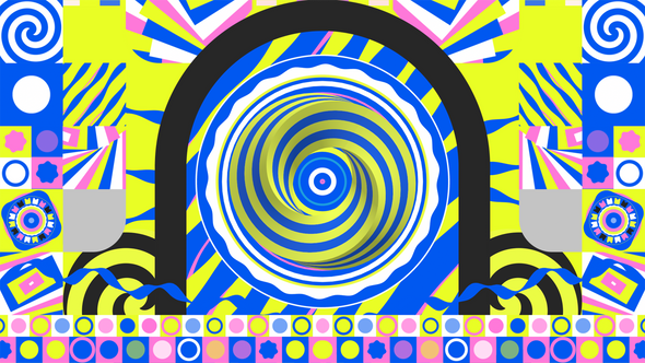 Eye Twist Pattern Colorful Abstract Trippy Surrealist Square Arch Tunnel Stripe Random Blink Diwali