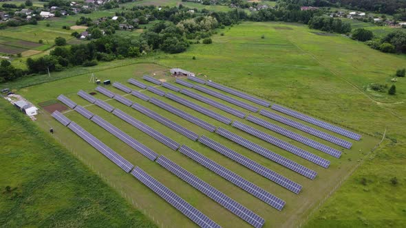 Aerial View of Solar Power Station Aerial Top View of Solar Farm alt