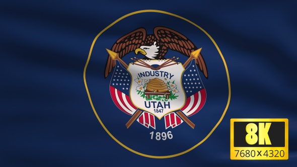 8K Utah State Flag Background alt
