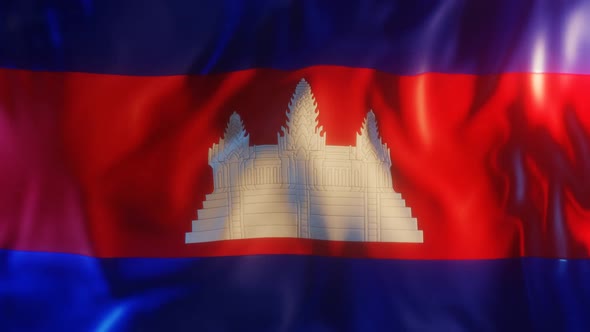 Cambodia Flag with Edge Bump