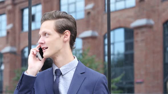 Phone Talk, Negotiation about New Project by Happy Businessman alt