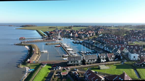 Typical Dutch Touristic Attraction Old Historic Picturesque Fishing Village on the Penisula of alt