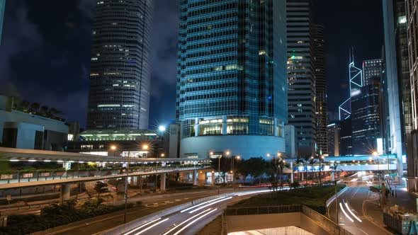 Busy Traffic Across the Main Road at Rush Hour Hong Kong alt