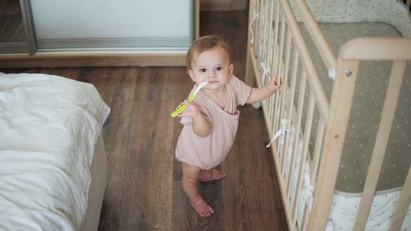 Teething of a Cute Little Oneyearold Girl alt