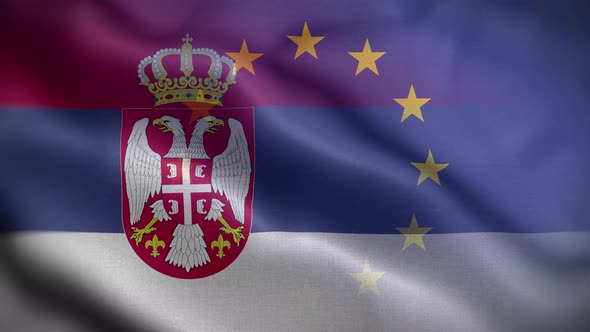 EU Serbia Flag Loop Background 4K