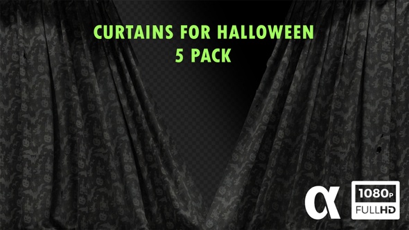 Curtains For Halloween - 5 Pack