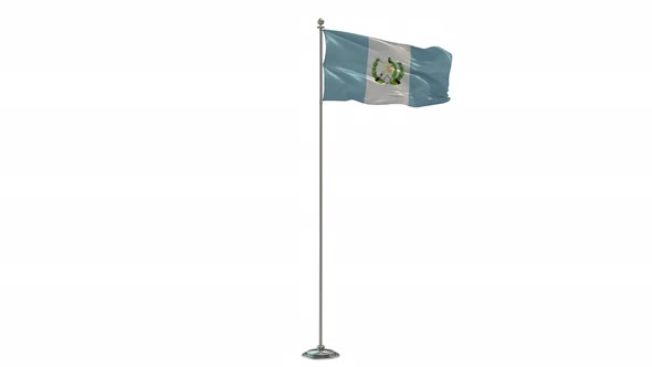 Guatemala Looping Of The Waving flag Pole With Alpha, Motion Graphics