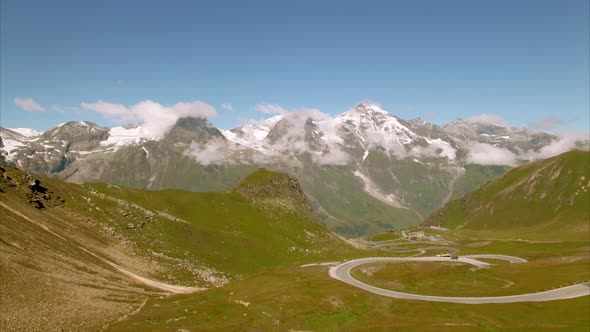 Grossglockner alpine road, aerial view alt