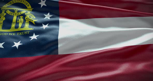 Georgia state flag waving background. 4K backdrop alt