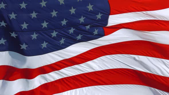 American Flag Waving, Background Close Up