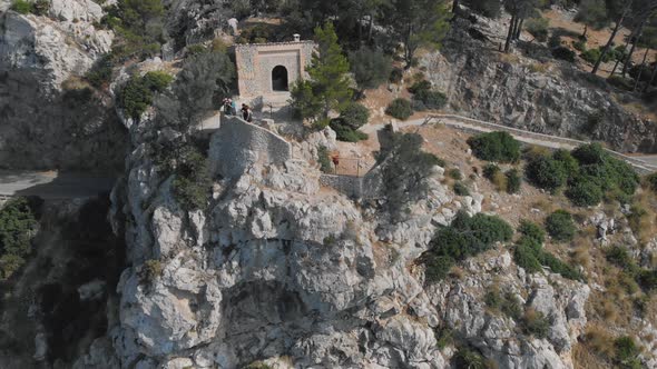 Aerial View of Beautiful Rocky Island of Mallorca in Spain alt