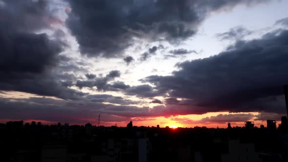 Time Lapse Of A Beautiful Sunset In Buenos Aires Argentina