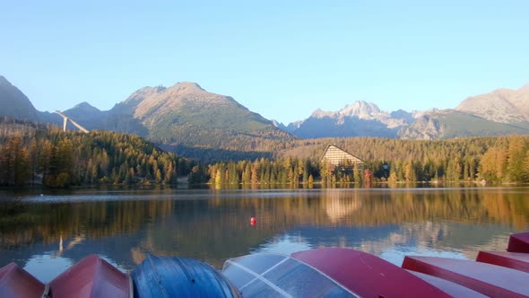 Picturesque Autumn View of Lake Strbske Pleso in High Tatras National Park