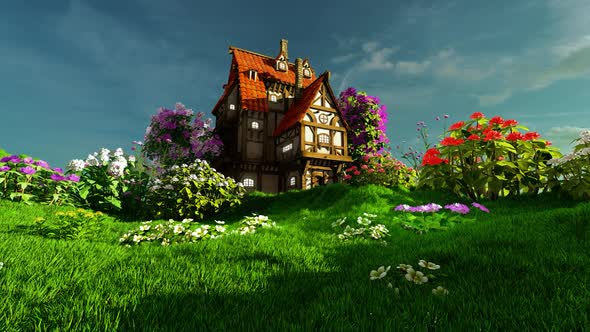 Fairy House Among Flowers
