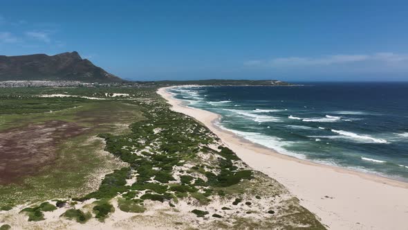 Beautiful Aerial Drone Shot of Hermanus Lagoon South Africa alt