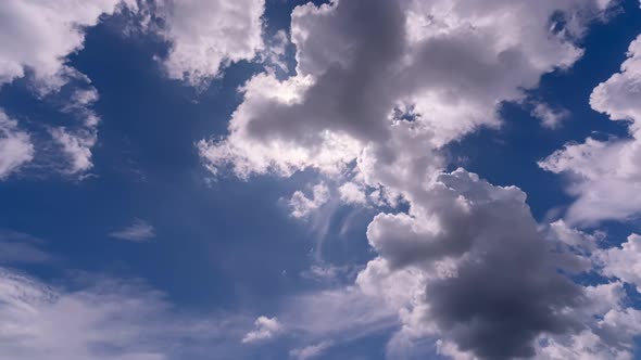 Blue sky white clouds Cloudscape timelapse Amazing summer blue sky Time Lapse in Nature good weather alt
