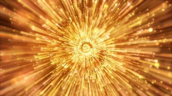 Luxury Golden Spiral Particles Beam