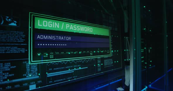 Computer Login Screen in a Modern Data Center alt